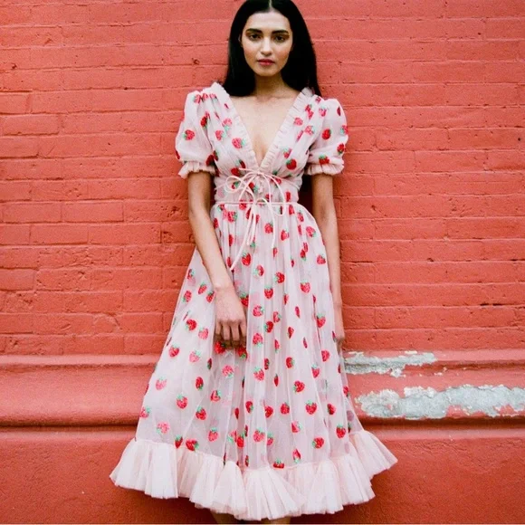 COPY - STRAWBERRY Tulle Sparkles! Pink Ruffles Fairy Tale Dress Kawaii Celebrat… - Picture 4 of 7